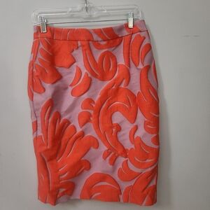Ann Taylor Orange Pencil Skirt Knee-Length Cocktail